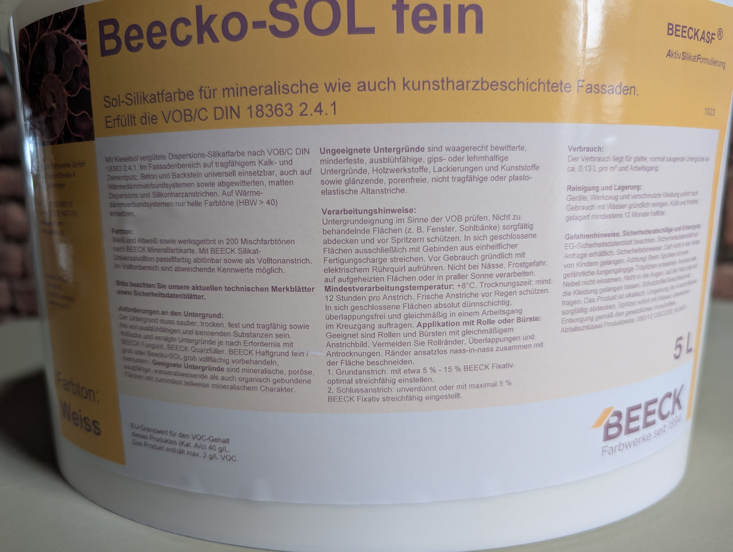 Silikatfarbe von Beeck